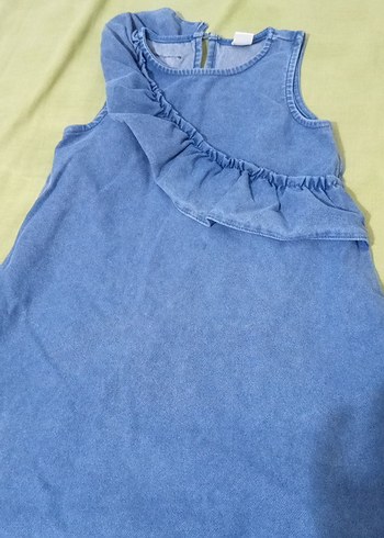 LC Waikiki Kolsuz Fırfırlı Mavi Kız Elbise
