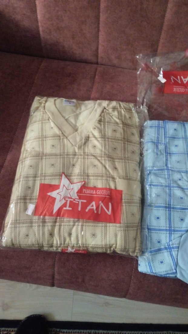 Erkek Gri Uzun Kollu Düğmeli Pijama Takımı - Görsel 2