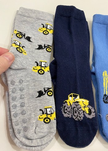 5-7 Yaş İş Makineli Kaymaz Çorap - Görsel 3