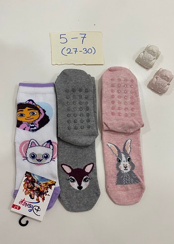 5-7 Yaş Gabbynin Evi Kaymaz Çorap - Görsel 2