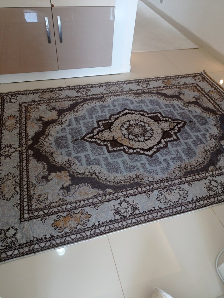 Diger Klasik Desenli Gri Kahverengi hali - Görsel 4