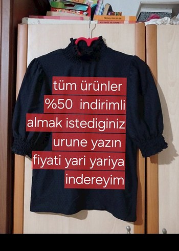 Siyah Kısa Kollu Denim Bluz