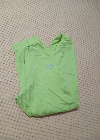 Yeşil Rahat Kesim Kız Çocuk Eşofman Altı - Görsel 8