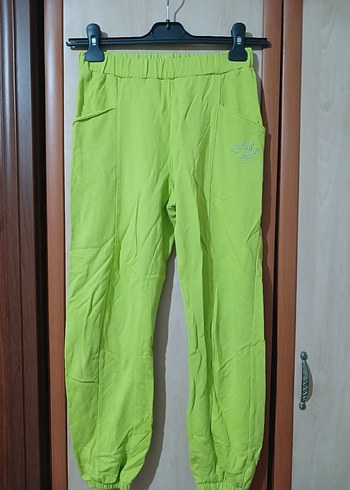 Yeşil Rahat Kesim Kız Çocuk Eşofman Altı - Görsel 2