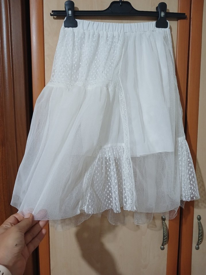 beyaz 7/8 yas tül etek - Görsel 4