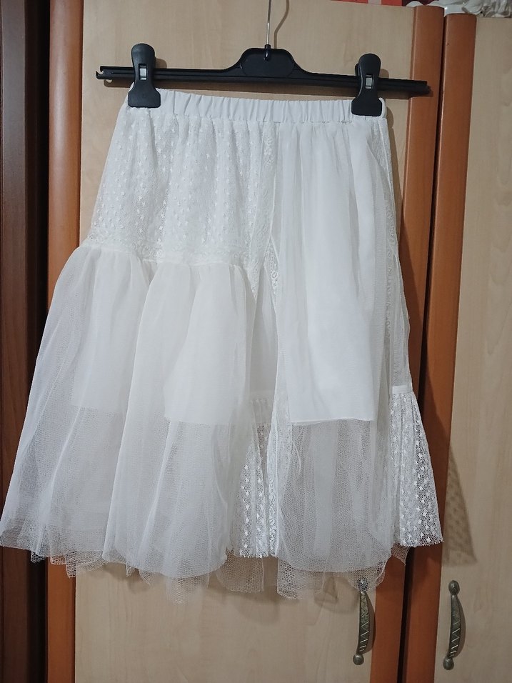 beyaz 7/8 yas tül etek - Görsel 3