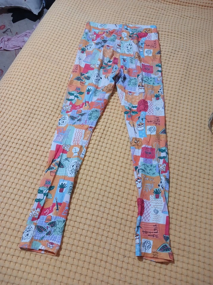 Kız Çocuk Çok Renkli Baskılı Tayt tyess 12yaş desenli tayt - Görsel 4