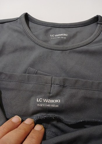 11/12yaş gri ikili takim tayt kazak - Görsel 5