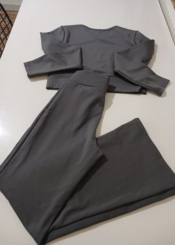 11/12yaş gri ikili takim tayt kazak - Görsel 9