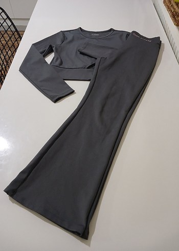 11/12yaş gri ikili takim tayt kazak - Görsel 2