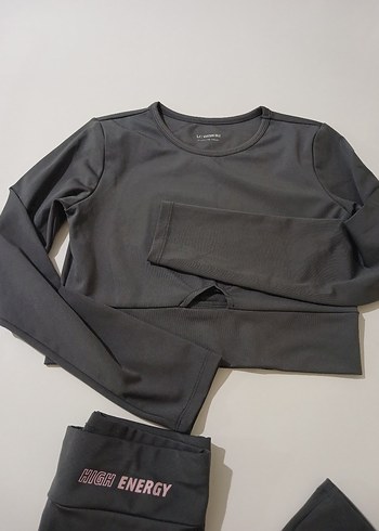 11/12yaş gri ikili takim tayt kazak - Görsel 8