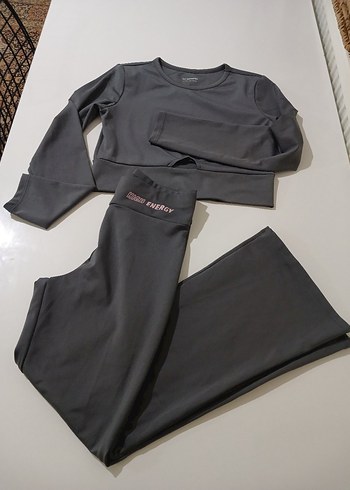 11/12yaş gri ikili takim tayt kazak - Görsel 7