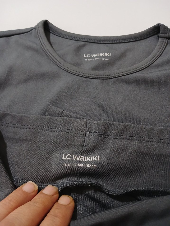 11/12yaş gri ikili takim tayt kazak - Görsel 5