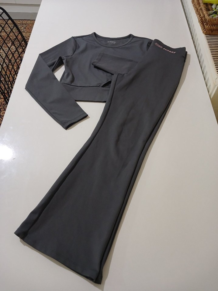 11/12yaş gri ikili takim tayt kazak - Görsel 3