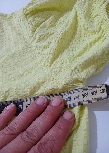 Kız Çocuk Sarı Keten Kısa Kollu Elbise - Görsel 9