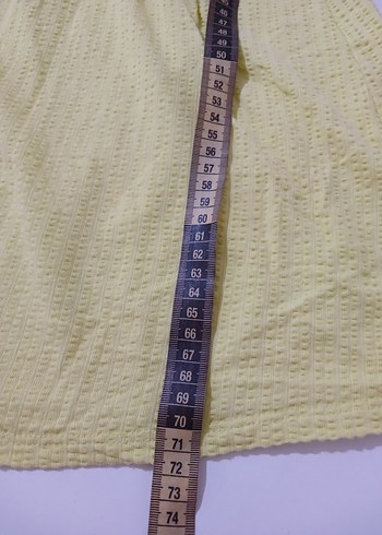 Kız Çocuk Sarı Keten Kısa Kollu Elbise - Görsel 8