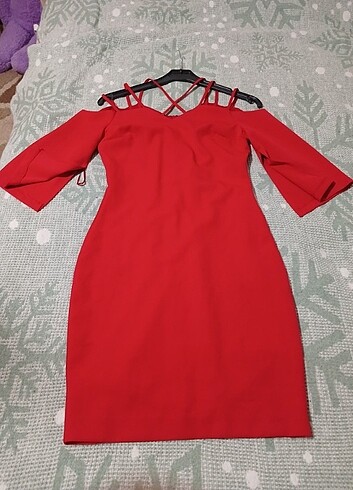 s Beden kırmızı Renk L beden elbise #begeni