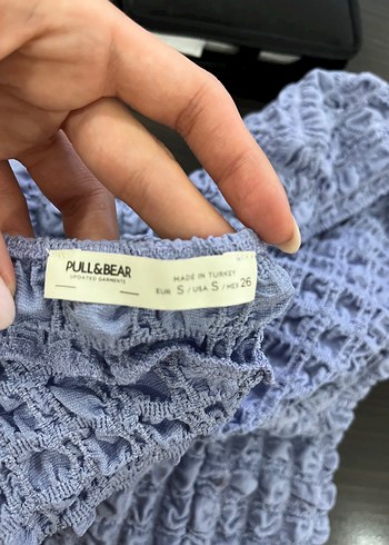 Pull and Bear Mavi pull and bear sırtı açık elbise