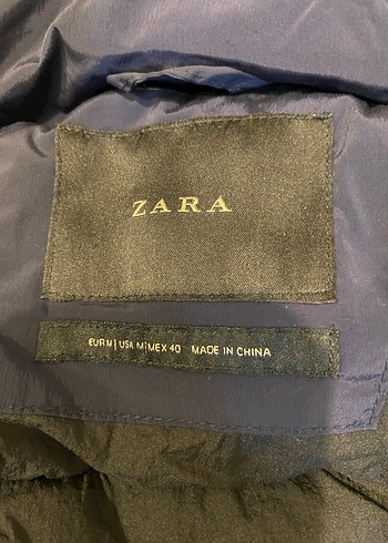 ZARA Lacivert Uzun Kadın Kışlık Mont - Görsel 3