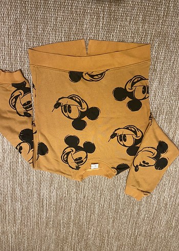 ZARA Mickey Baskılı Kahverengi Sweatshirt - Görsel 3