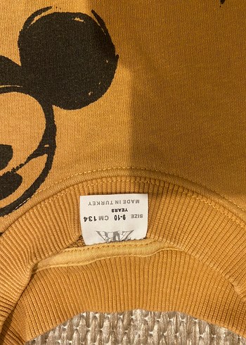 ZARA Mickey Baskılı Kahverengi Sweatshirt - Görsel 2
