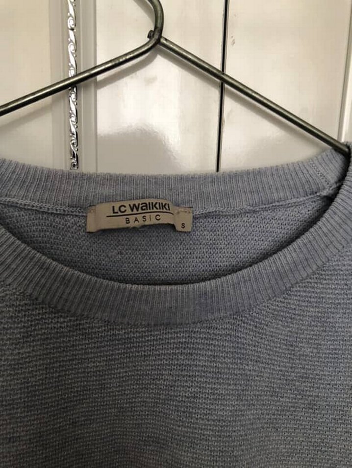 Gri Erkek Keten Uzun Kollu Bisiklet Yaka Kazak - Görsel 2