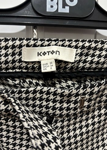 Gri Kemerli Ekose Kadın Kumaş Pantolon - Görsel 2