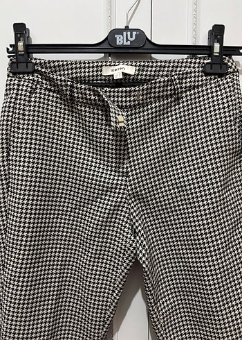 Gri Kemerli Ekose Kadın Kumaş Pantolon - Görsel 3