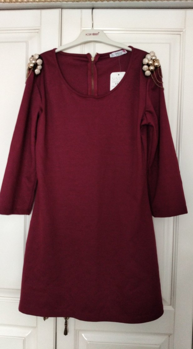 Bordo Zincir Detaylı Bayan Tunik - Görsel 2