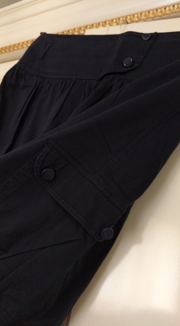 Siyah Midi Etek Rahat Kesim - Görsel 4