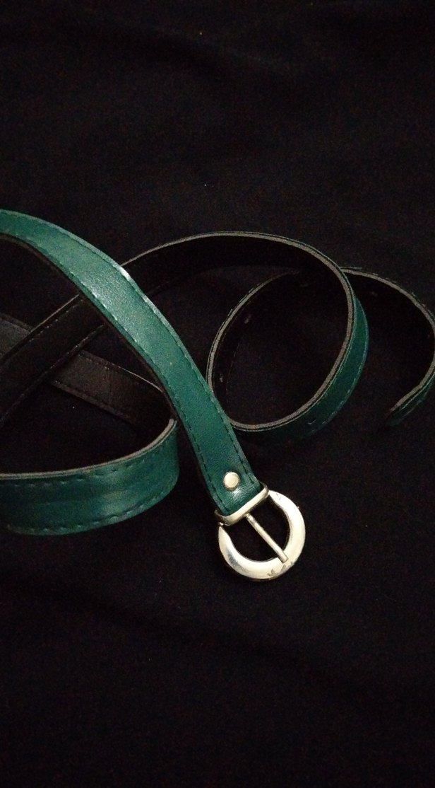 Parlak Yeşil Deri Kadın Kemer - Görsel 3