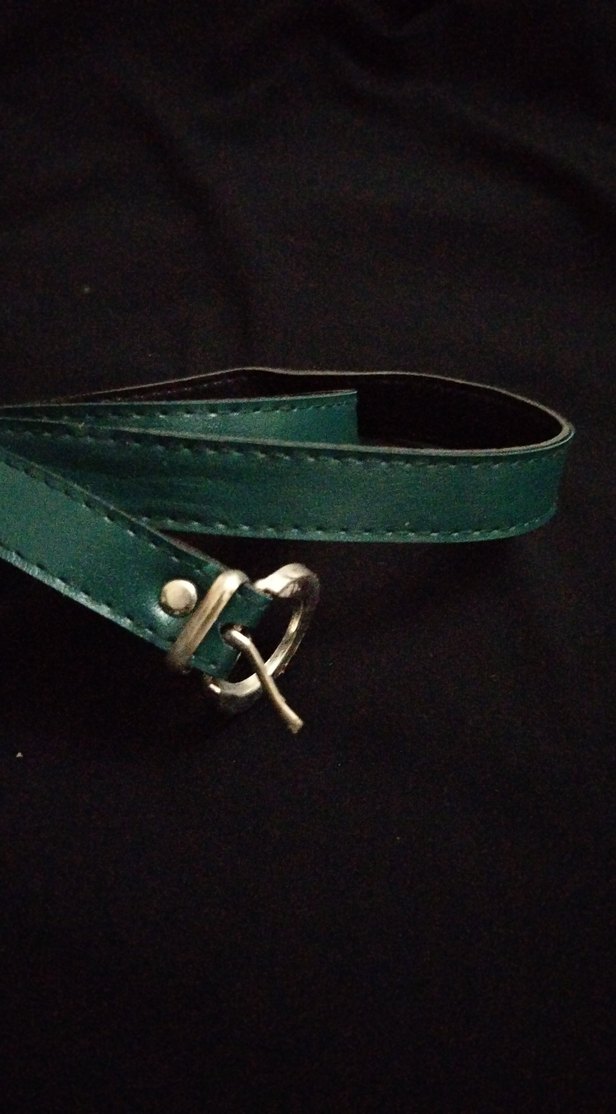 Parlak Yeşil Deri Kadın Kemer - Görsel 2