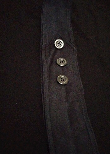 Düğmeli Siyah Kadın Kumaş Kemer - Görsel 3