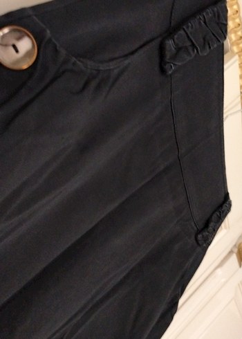 Düğmeli Siyah Midi Etek - Görsel 4