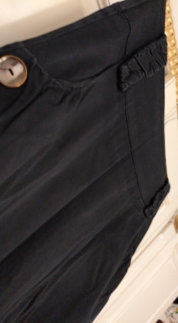 Düğmeli Siyah Midi Etek - Görsel 4