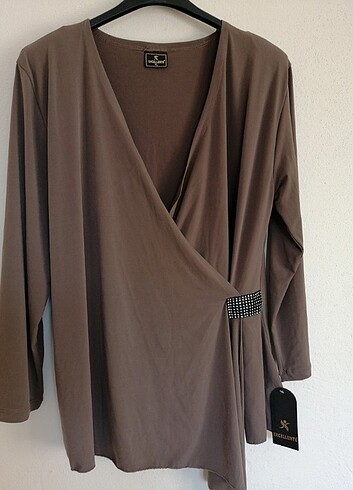 l Beden camel Renk İnce likralı abiye bluz