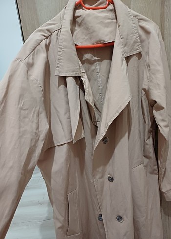 Bej Uzun Boy Trençkot Kadın - Görsel 2