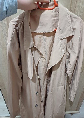 Bej Uzun Boy Trençkot Kadın - Görsel 3