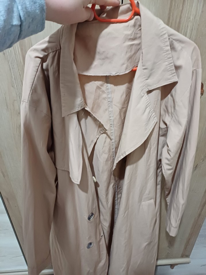 Bej Uzun Boy Trençkot Kadın - Görsel 3