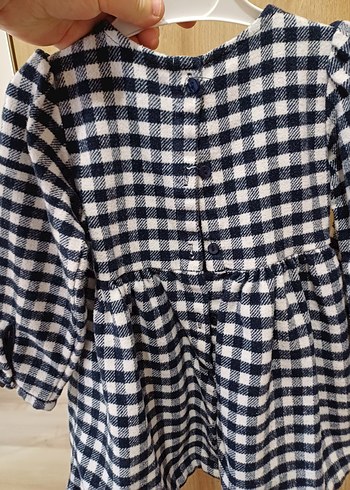 Gri Ekose Desenli Uzun Kollu Kız Elbise - Görsel 3