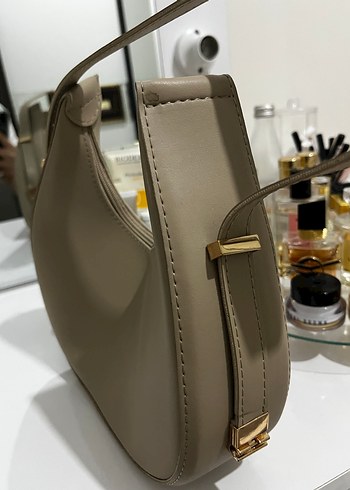 Bej Minimalist Deri Kadın Çanta - Görsel 2