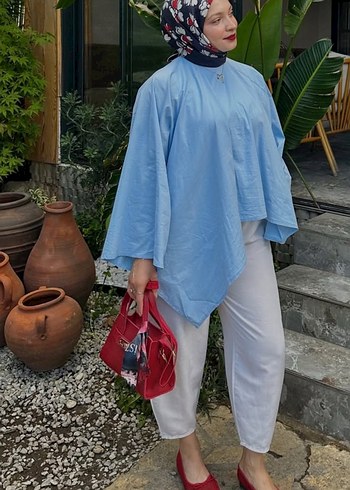 Kırmızı Deri Tokalı Kadın Çanta - Görsel 5