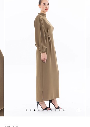 Uzun Kol Drapeli mor Elbise - Görsel 5