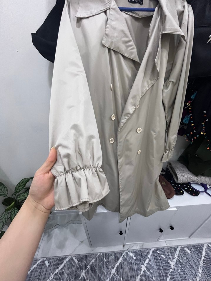 Bej Midi Kadın Trençkot - Görsel 2