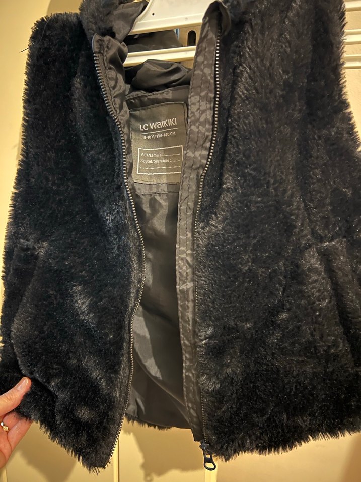 Siyah Kürk Detaylı çocuk Yelek - Görsel 4