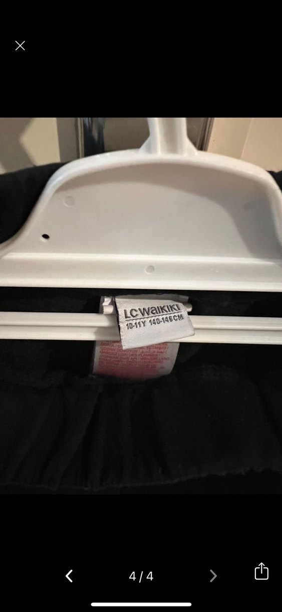 Kız Çocuk Siyah Rahat Kesim eşofman - Görsel 4