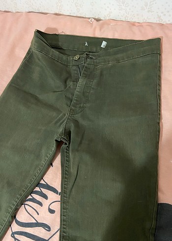 Diğer Kadın Haki Süet Skinny Pantolon