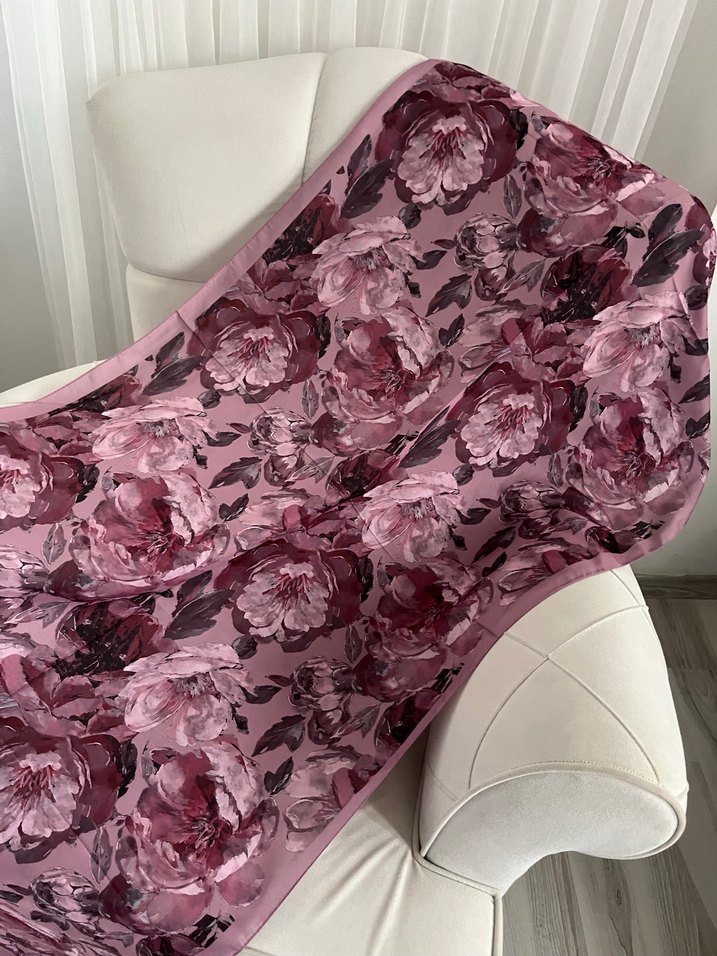 Pembe Çiçek Desenli Kadın Şal - Görsel 2