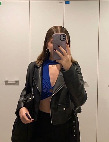 m Beden pull and bear deri ceket