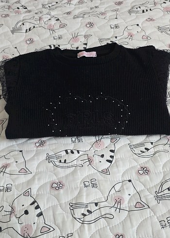 Kız Çocuk Siyah Nakışlı Triko Bluz - Görsel 8